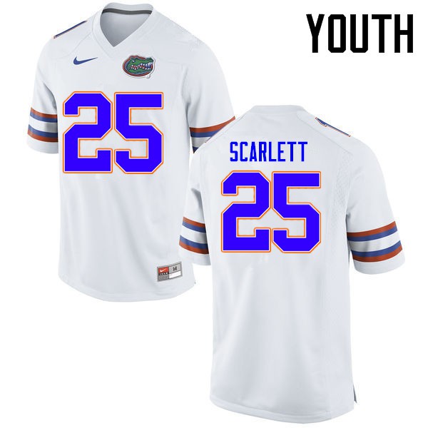 Florida Gators Youth #25 Jordan Scarlett College Football Jersey White
